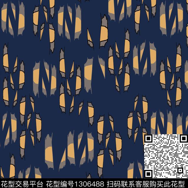 条纹图案手绘线条笔触男装休闲花卉传统印花花型下载（图片编号: 1306488） - 瓦栏（Walan）