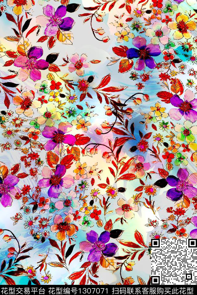 YC66 拷贝.jpg - 1307071 - 数码花型 女装 花卉 - 数码印花花型 － 女装花型设计 － 瓦栏