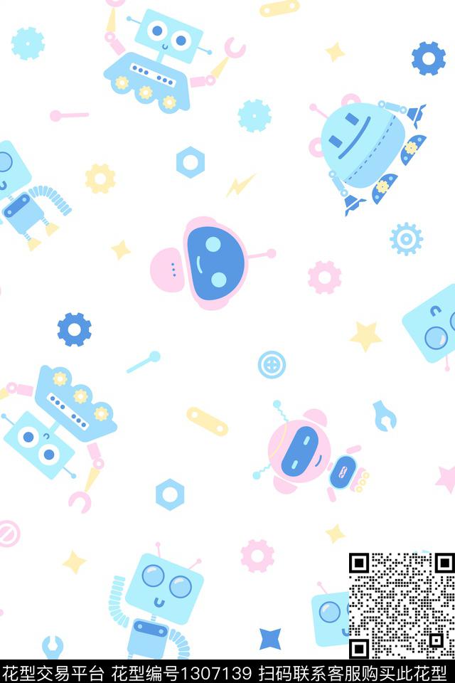 可爱小清新卡通数码印花花型下载（图片编号: 1307139） - 瓦栏（Walan）