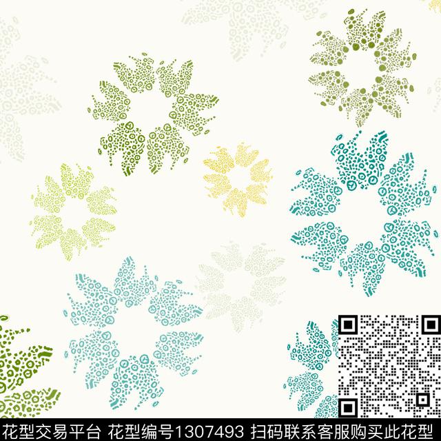 花卉抽象男装休闲花卉传统印花花型下载（图片编号: 1307493） - 瓦栏（Walan）