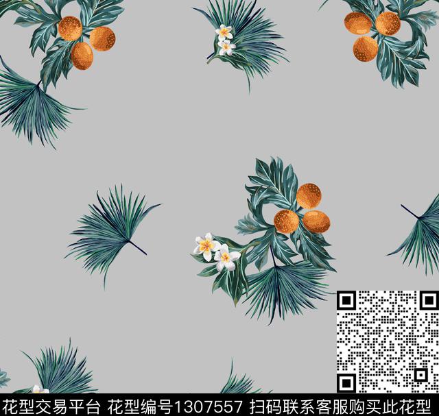 d.jpg - 1307557 - 花卉 满版散花 大牌风 - 数码印花花型 － 男装花型设计 － 瓦栏