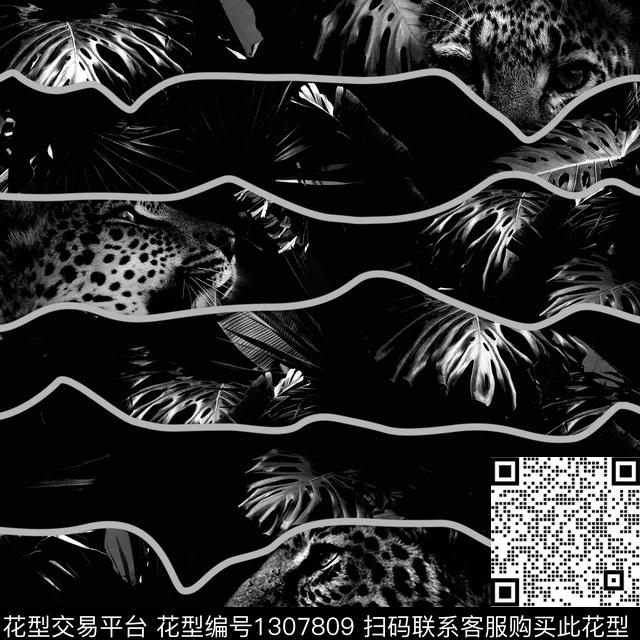 jjjj.jpg - 1307809 - 绿植树叶 动物 棕榈树 - 数码印花花型 － 男装花型设计 － 瓦栏