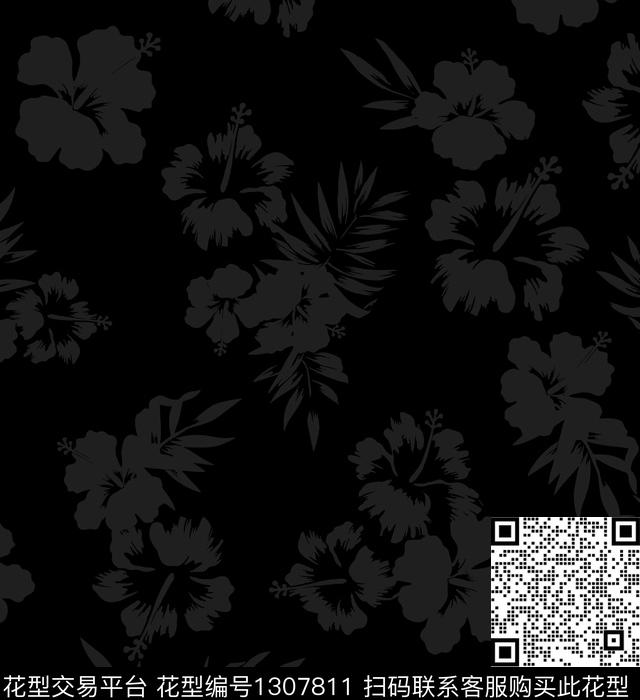 SS-009ok.jpg - 1307811 - 绿植树叶 花卉 大牌风 - 传统印花花型 － 男装花型设计 － 瓦栏