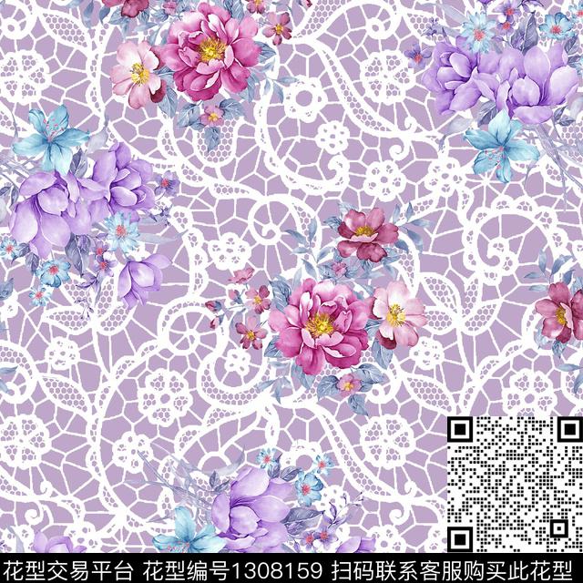 AG-0010.jpg - 1308159 - 数码花型 女装 花卉 - 数码印花花型 － 女装花型设计 － 瓦栏
