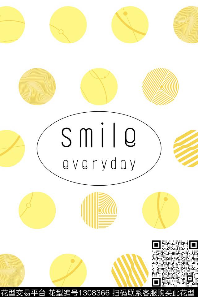 smile everyday.jpg - 1308366 - 线条 文字 几何 - 传统印花花型 － 床品花型设计 － 瓦栏