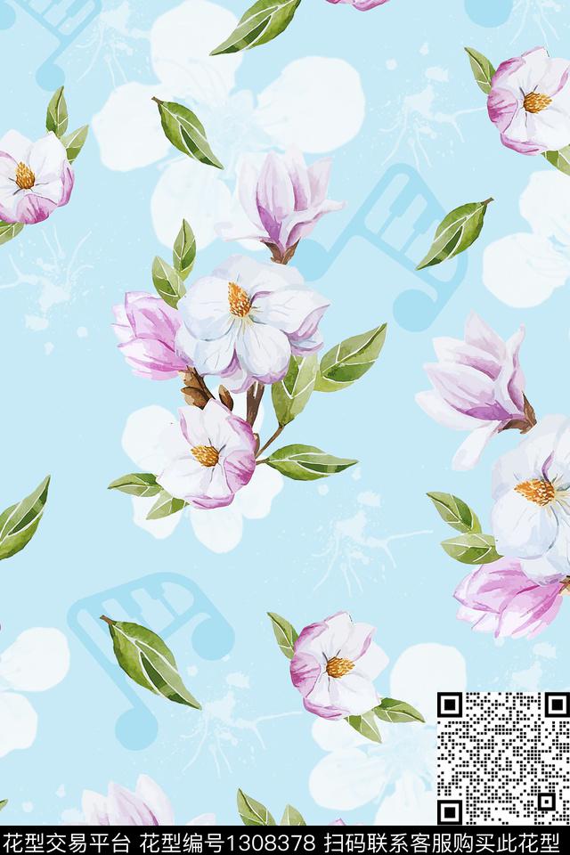 花卉，服装.jpg - 1308378 - 时尚 花卉 小清新 - 数码印花花型 － 女装花型设计 － 瓦栏