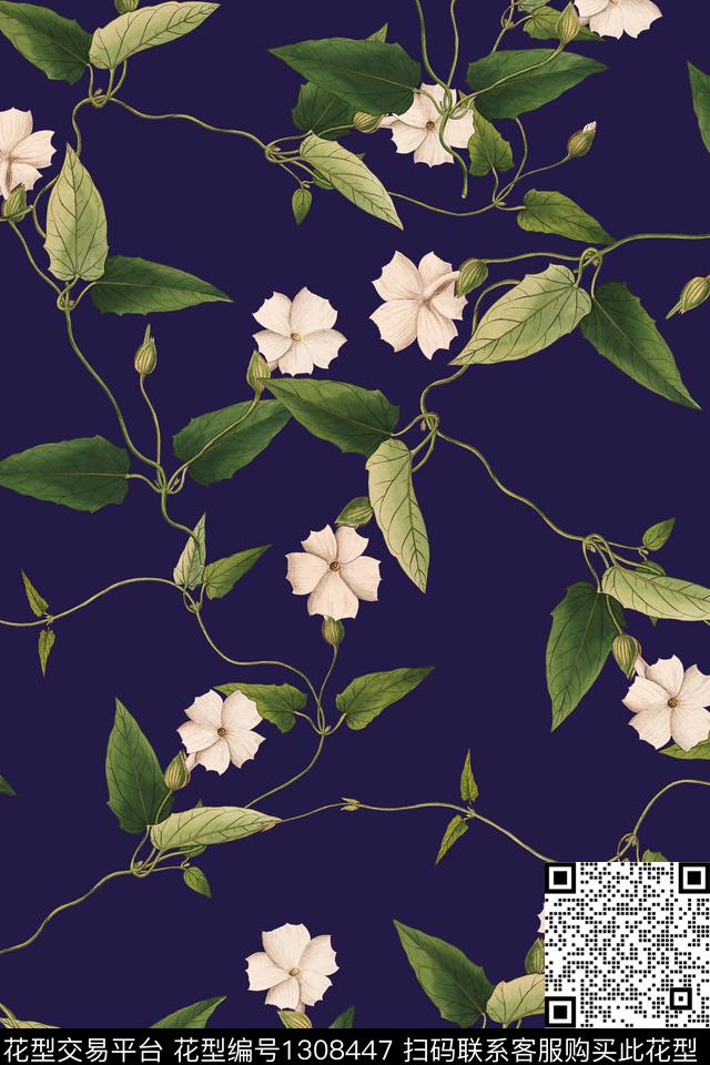 花卉大牌风水彩花卉数码印花花型下载（图片编号: 1308447） - 瓦栏（Walan）