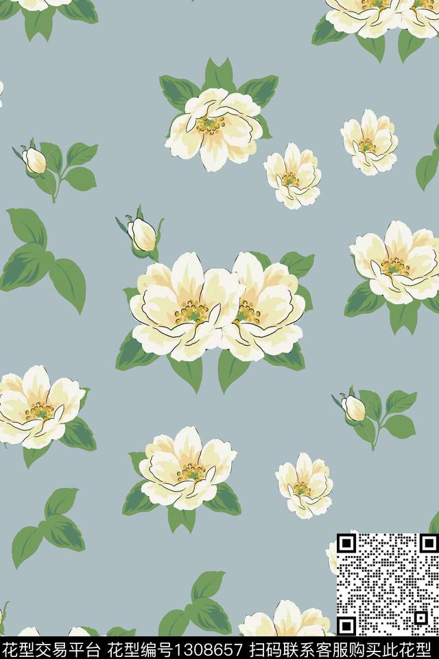 3.jpg - 1308657 - 温室花卉 - 传统印花花型 － 女装花型设计 － 瓦栏