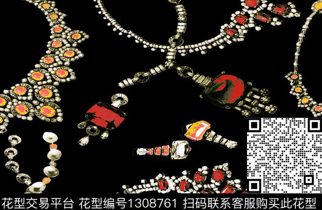 珠宝项连.jpg - 1308761 - 数码花型 珠宝宝石 - 数码印花花型 － 女装花型设计 － 瓦栏