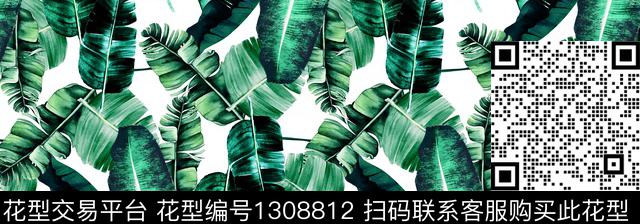 BUPI--080{160X56.14}.jpg - 1308812 - 棕榈树 热带花型 绿植树叶 - 传统印花花型 － 女装花型设计 － 瓦栏