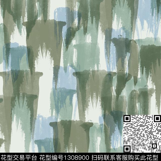 20200326-6-1.jpg - 1308900 - 纸印花 水彩 几何 - 传统印花花型 － 窗帘花型设计 － 瓦栏