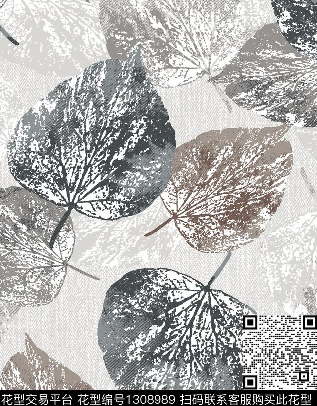 1.jpg - 1308989 - 照片花卉 绿植树叶 休闲风 - 数码印花花型 － 沙发布花型设计 － 瓦栏