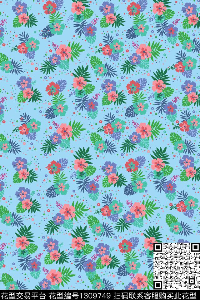 2020-3-29.jpg - 1309749 - 花卉 植物 手绘 - 传统印花花型 － 女装花型设计 － 瓦栏