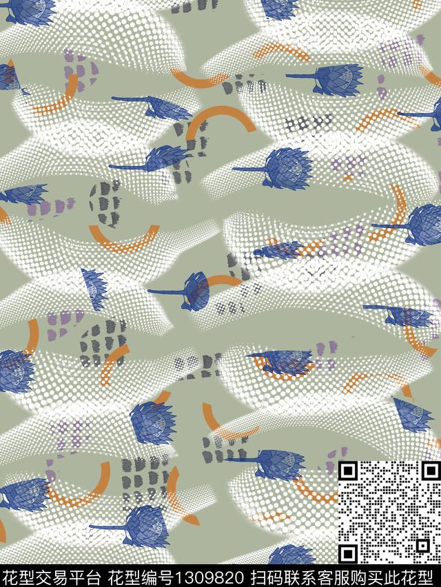 abstract-75.jpg - 1309820 - 几何 文艺 抽象 - 数码印花花型 － 女装花型设计 － 瓦栏
