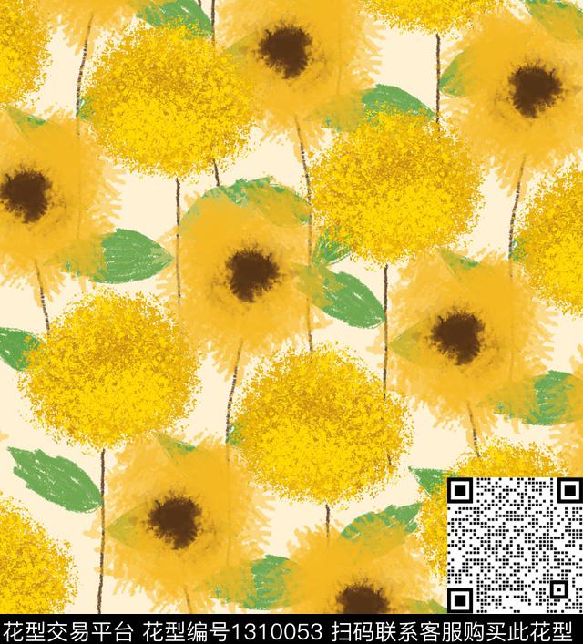 G0043.jpg - 1310053 - 花卉 小雏菊 大牌风 - 数码印花花型 － 童装花型设计 － 瓦栏
