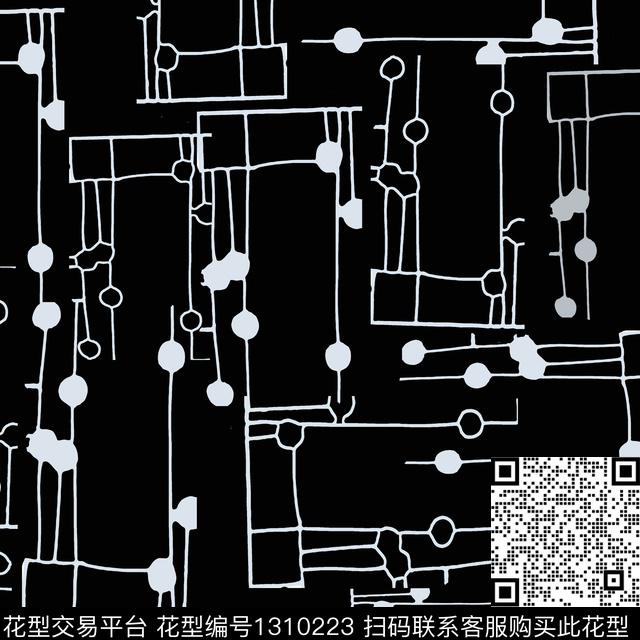 200323-yqbd-1-00.jpg - 1310223 - 几何 抽象 手绘线条笔触 - 传统印花花型 － 男装花型设计 － 瓦栏