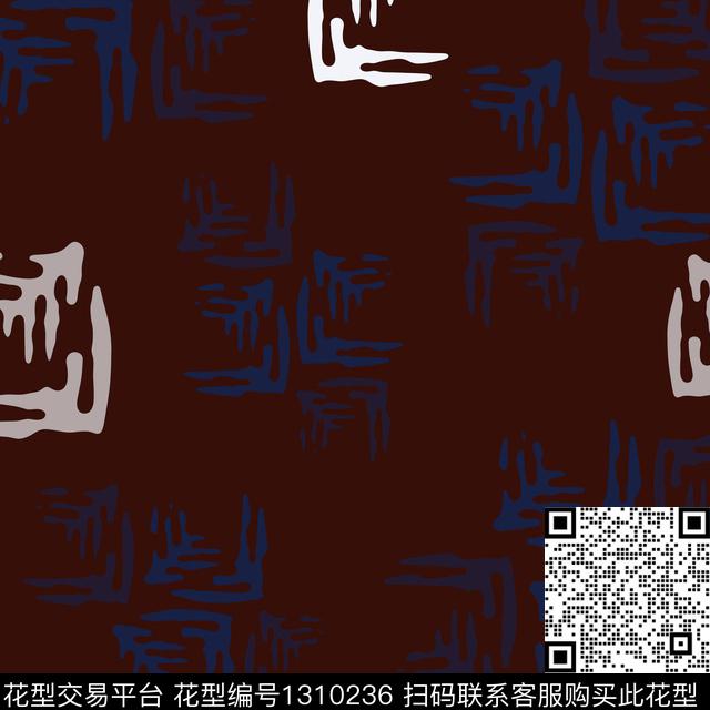 几何抽象手绘线条笔触传统印花花型下载（图片编号: 1310236） - 瓦栏（Walan）