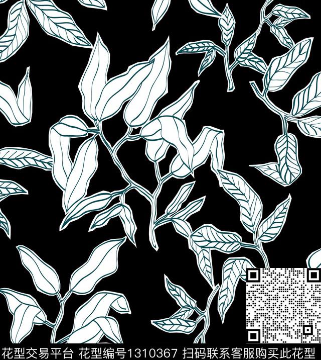 20200329-贴片植物.jpg - 1310367 - 数码花型 花卉 植物 - 数码印花花型 － 女装花型设计 － 瓦栏