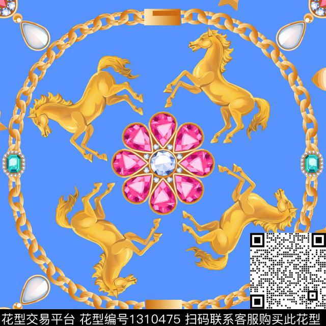 方巾丝巾定位花欧式定位花数码印花花型下载（图片编号: 1310475） - 瓦栏（Walan）