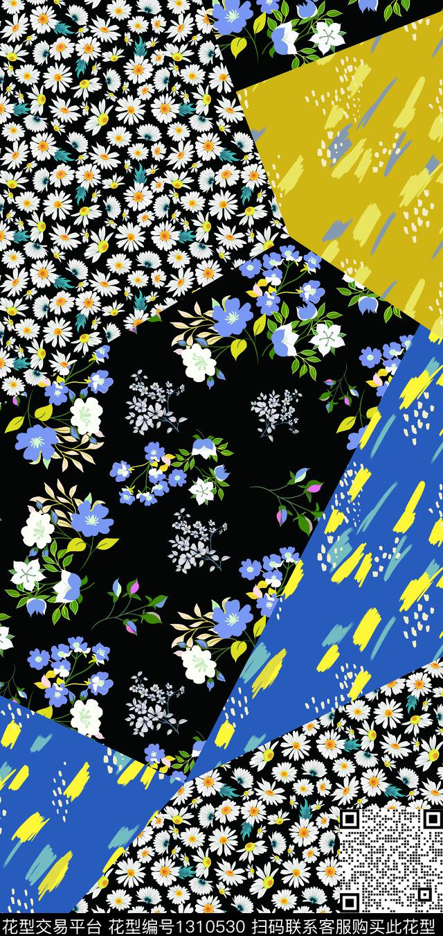 碎花围巾2.jpg - 1310530 - 数码花型 围巾 配饰 - 数码印花花型 － 长巾花型设计 － 瓦栏