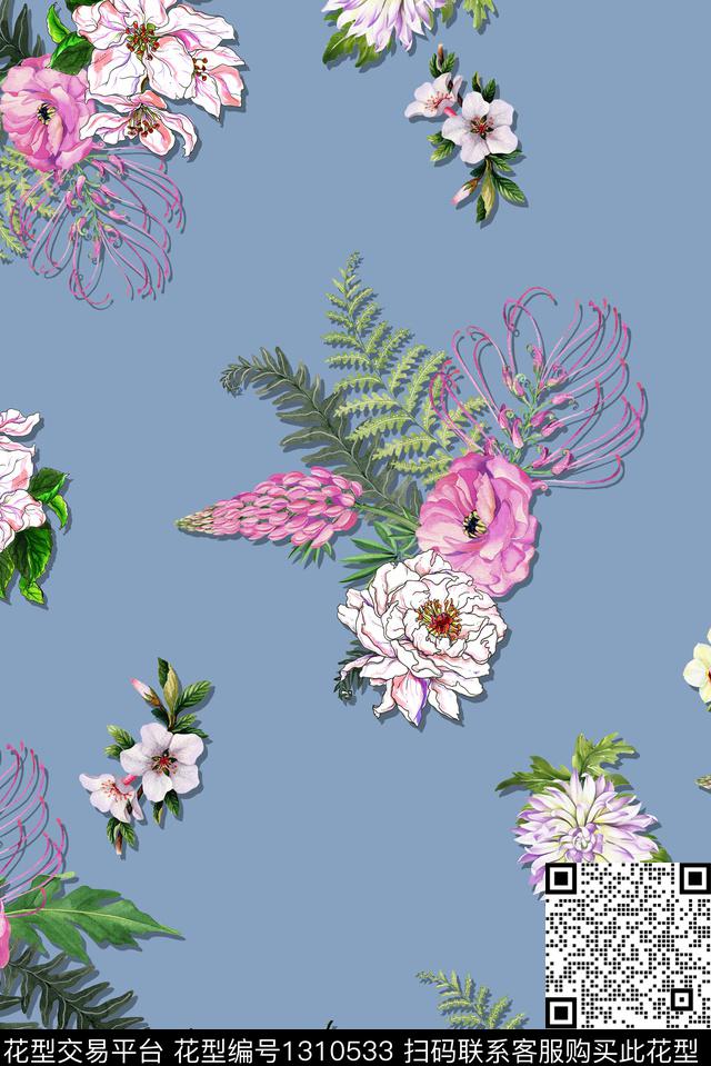 HR-CX-12.jpg - 1310533 - 田园 花卉 雪纺 - 数码印花花型 － 女装花型设计 － 瓦栏