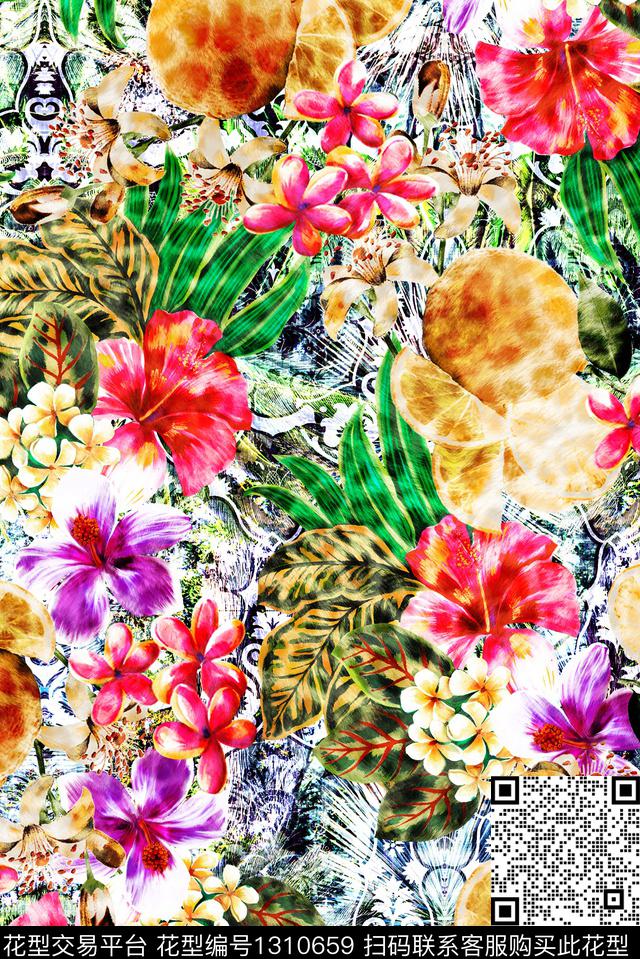 YC79.jpg - 1310659 - 数码花型 女装 花卉 - 数码印花花型 － 女装花型设计 － 瓦栏