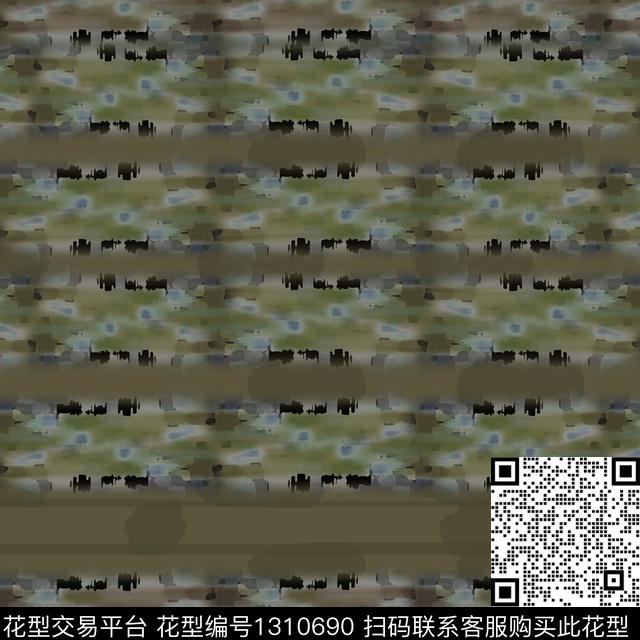 抽象条纹图案男装休闲花卉数码印花花型下载（图片编号: 1310690） - 瓦栏（Walan）