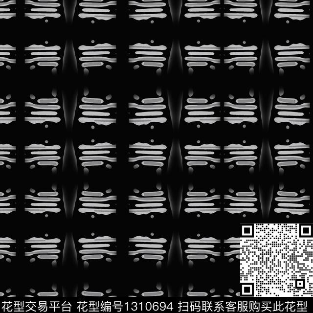 男装休闲花卉手绘线条笔触条纹图案数码印花花型下载（图片编号: 1310694） - 瓦栏（Walan）
