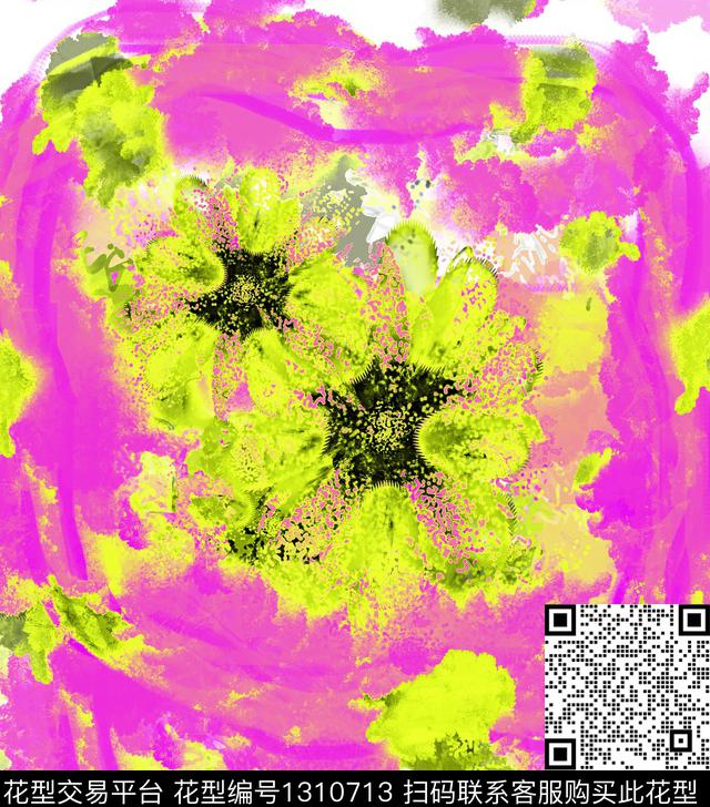 31923187.jpg - 1310713 - 绘画 花卉 抽象 - 数码印花花型 － 女装花型设计 － 瓦栏
