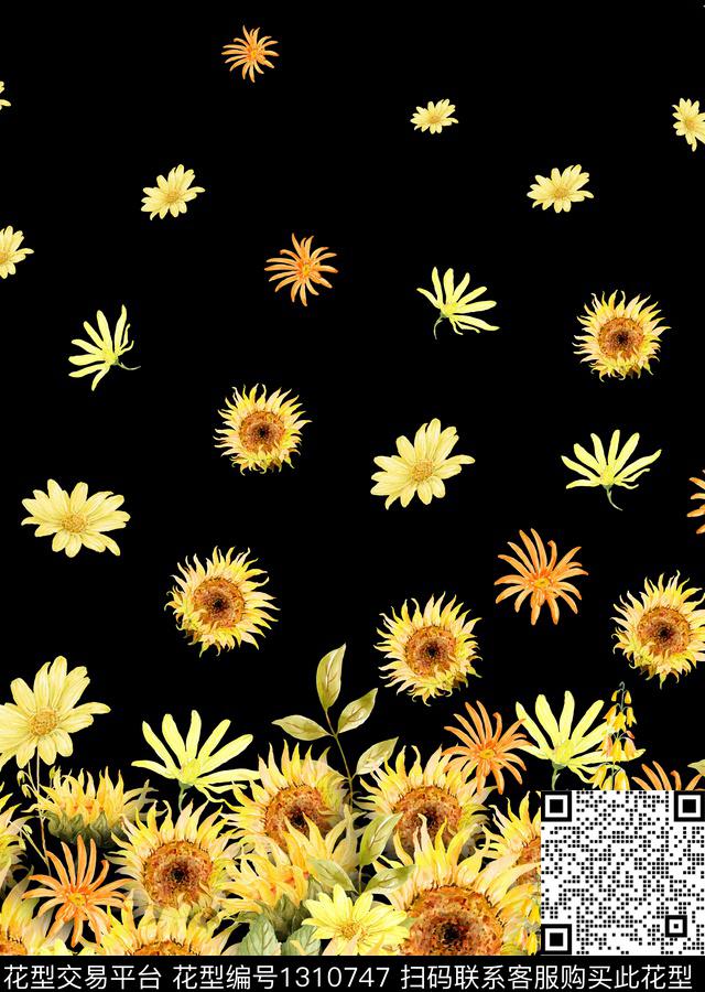 2020-03-29-A6.jpg - 1310747 - 定位花 向日葵 花卉 - 数码印花花型 － 女装花型设计 － 瓦栏