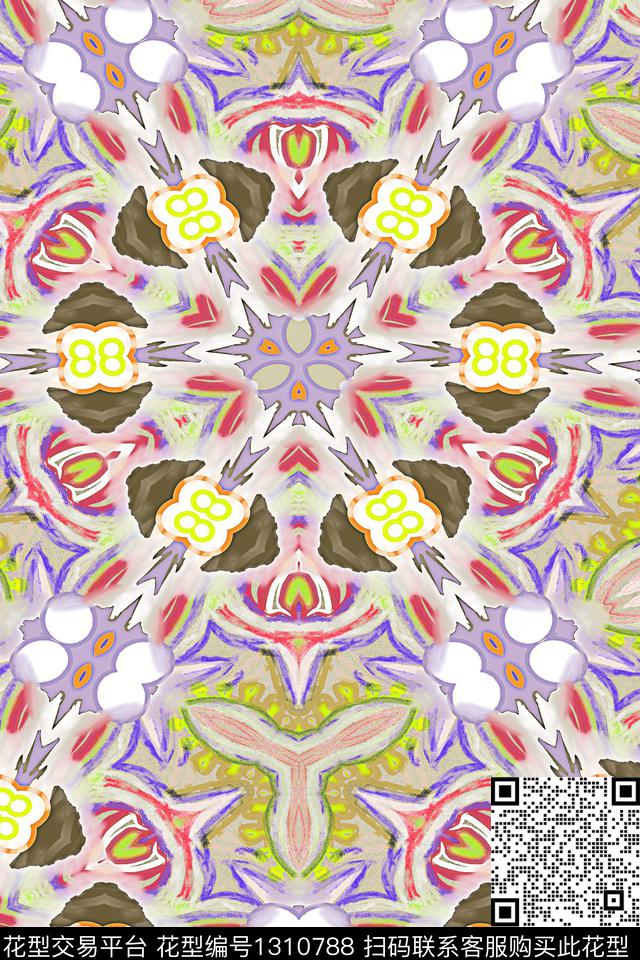 民族风     春装.jpg - 1310788 - 几何 大牌风 抽象 - 数码印花花型 － 女装花型设计 － 瓦栏