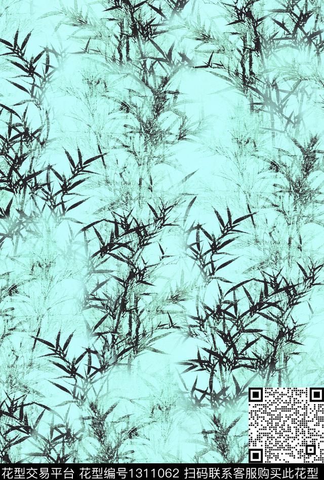 植物竹子国风数码印花花型下载（图片编号: 1311062） - 瓦栏（Walan）