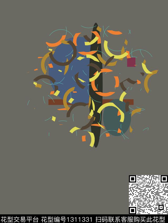 abstract-84.jpg - 1311331 - 男装定位花 插画 抽象 - 传统印花花型 － 男装花型设计 － 瓦栏