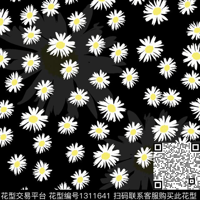 20040201.jpg - 1311641 - 花卉 满版散花 小雏菊 - 数码印花花型 － 女装花型设计 － 瓦栏