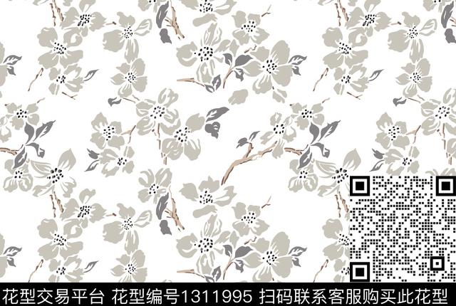 小花.jpg - 1311995 - 泳装花型 女装 花卉 - 传统印花花型 － 沙发布花型设计 － 瓦栏