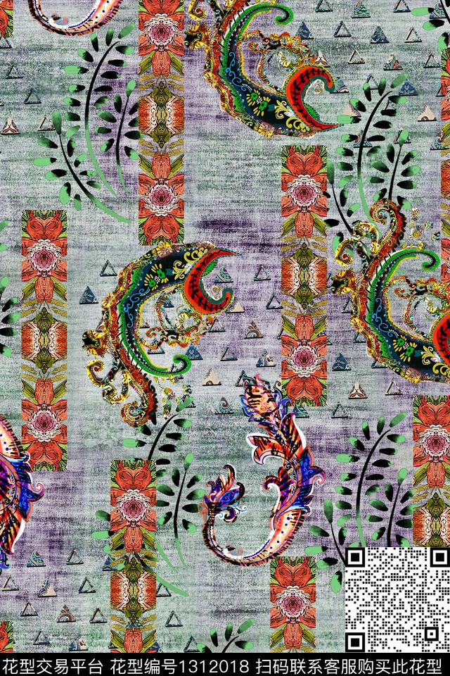 CM07 -1.jpg - 1312018 - 几何花卉 佩斯利 民族花纹 - 数码印花花型 － 女装花型设计 － 瓦栏