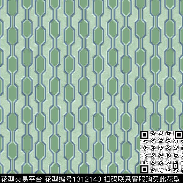 2020TY-龟裂纹-完成-400.jpg - 1312143 - 床品 格子 几何 - 传统印花花型 － 床品花型设计 － 瓦栏