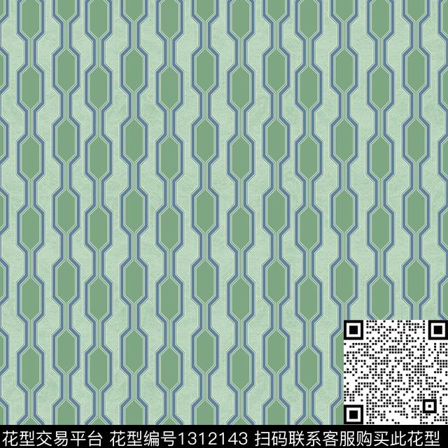 床品格子几何传统印花花型下载（图片编号: 1312143） - 瓦栏（Walan）