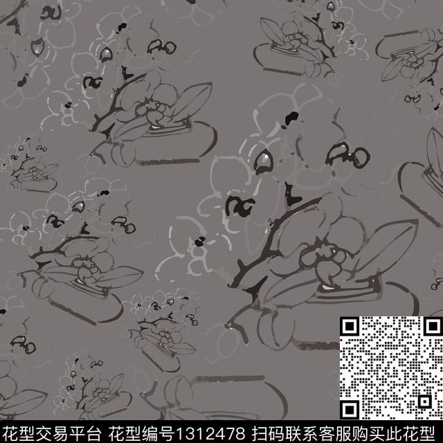中国风小碎花男装休闲花卉传统印花花型下载（图片编号: 1312478） - 瓦栏（Walan）