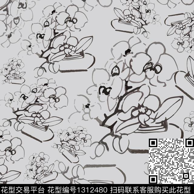 中国风小碎花男装休闲花卉传统印花花型下载（图片编号: 1312480） - 瓦栏（Walan）