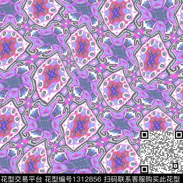 格子.jpg - 1312856 - 几何 抽象 - 数码印花花型 － 女装花型设计 － 瓦栏