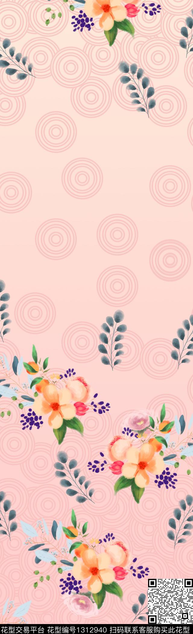 花型.jpg - 1312940 - 少女 水彩花卉 手绘大花 - 数码印花花型 － 床品花型设计 － 瓦栏