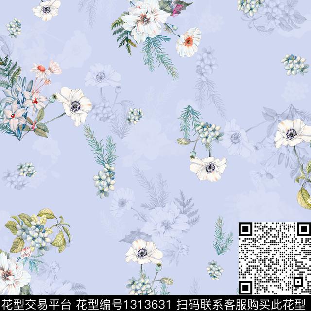 HY2-107D.jpg - 1313631 - 清爽底花卉 花卉 休闲 - 数码印花花型 － 女装花型设计 － 瓦栏