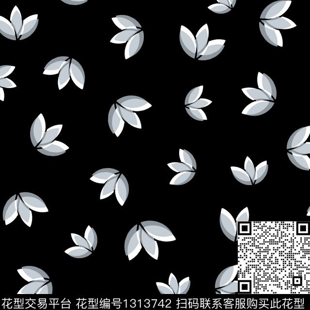 20200411-黑底小碎花.jpg - 1313742 - 黑底花卉 花卉 欧美 - 传统印花花型 － 女装花型设计 － 瓦栏