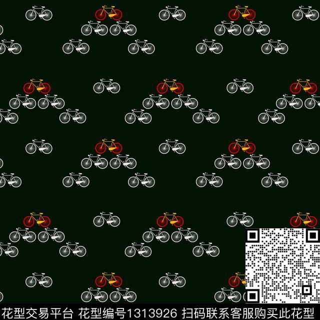 0013526.jpg - 1313926 - 女装 男装 自行车 - 传统印花花型 － 童装花型设计 － 瓦栏