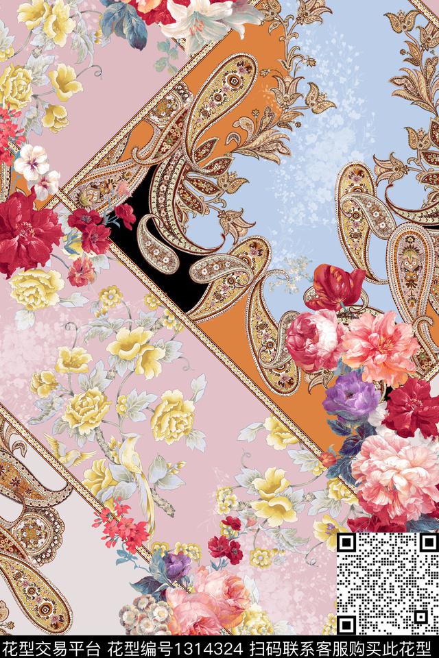 W11627-26m.jpg - 1314324 - ETRO 民族花卉 时尚 - 传统印花花型 － 女装花型设计 － 瓦栏