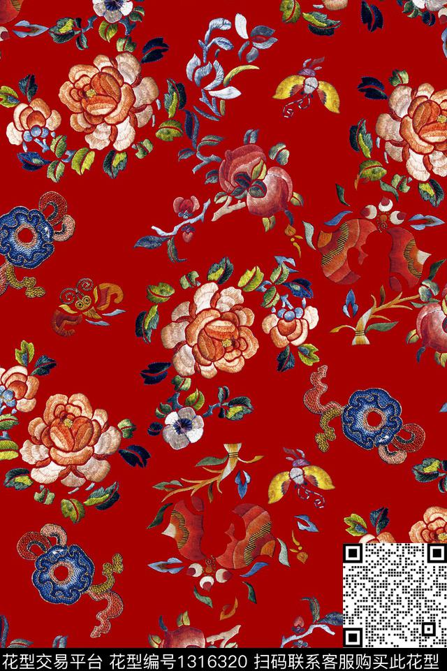 200306.jpg - 1316320 - 动物花卉 几何 绣花花型 - 数码印花花型 － 女装花型设计 － 瓦栏