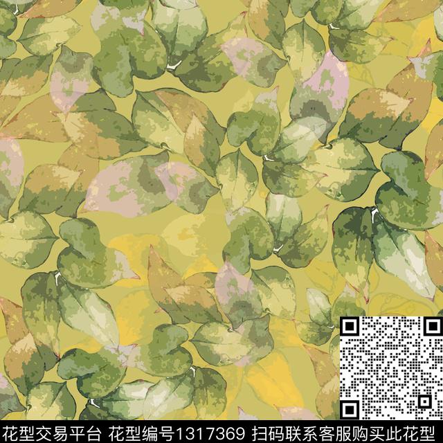 200406-hh-2-00.jpg - 1317369 - 大牌风 叶子组合 植物 - 数码印花花型 － 女装花型设计 － 瓦栏