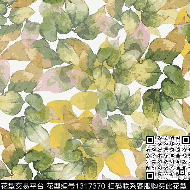 200406-hh-2-3.jpg - 1317370 - 大牌风 叶子组合 植物 - 数码印花花型 － 女装花型设计 － 瓦栏