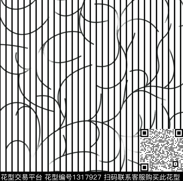 215.jpg - 1317927 - 树枝 大牌风 条纹 - 传统印花花型 － 男装花型设计 － 瓦栏